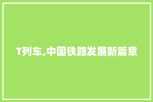 T列车,中国铁路发展新篇章