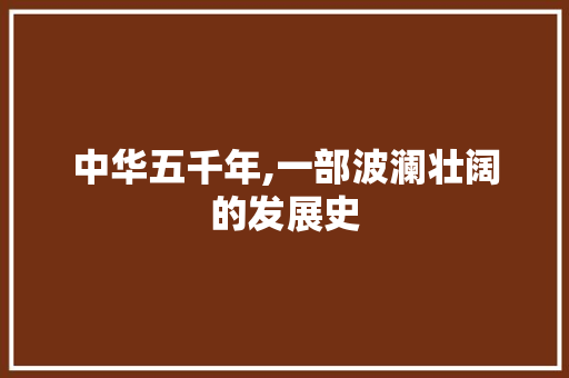 中华五千年,一部波澜壮阔的发展史