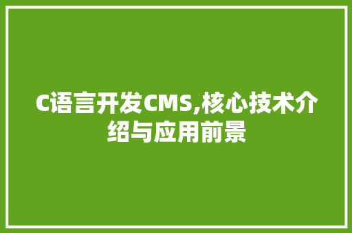 C语言开发CMS,核心技术介绍与应用前景