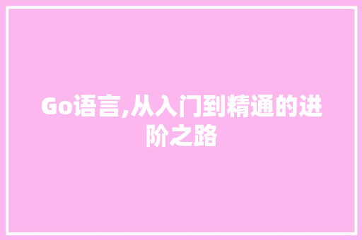 Go语言,从入门到精通的进阶之路