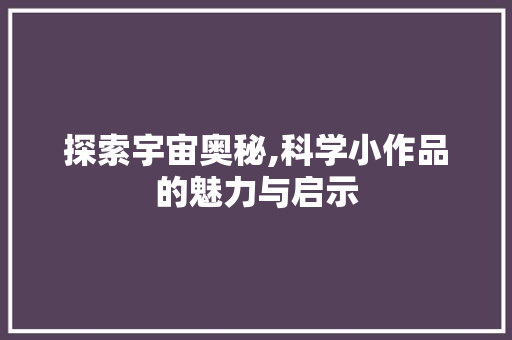 探索宇宙奥秘,科学小作品的魅力与启示