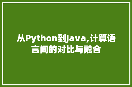 从Python到Java,计算语言间的对比与融合