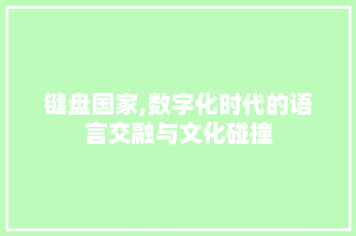 键盘国家,数字化时代的语言交融与文化碰撞