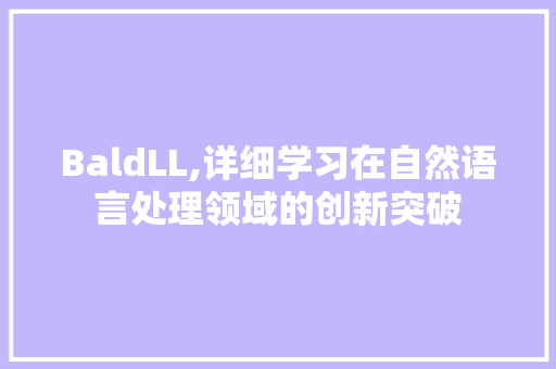 BaldLL,详细学习在自然语言处理领域的创新突破