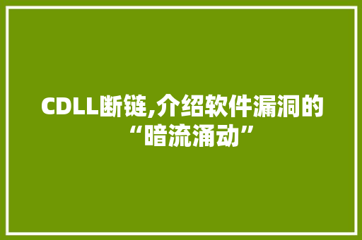 CDLL断链,介绍软件漏洞的“暗流涌动”
