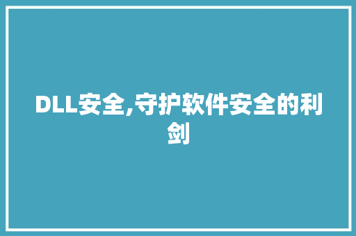 DLL安全,守护软件安全的利剑