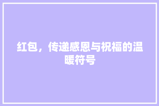 红包，传递感恩与祝福的温暖符号