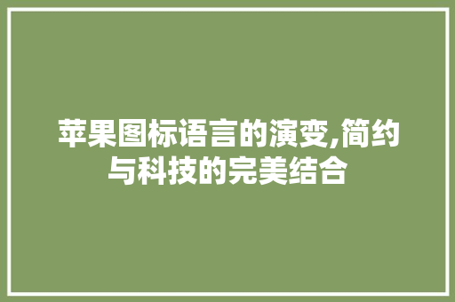 苹果图标语言的演变,简约与科技的完美结合