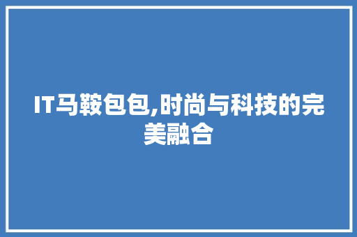 IT马鞍包包,时尚与科技的完美融合