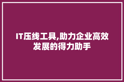 IT压线工具,助力企业高效发展的得力助手