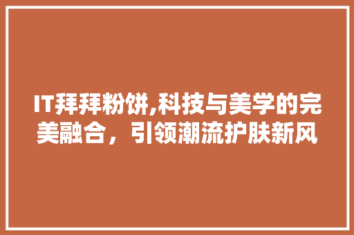 IT拜拜粉饼,科技与美学的完美融合，引领潮流护肤新风尚