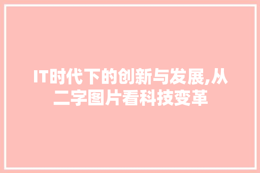 IT时代下的创新与发展,从二字图片看科技变革