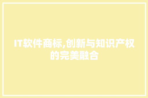 IT软件商标,创新与知识产权的完美融合