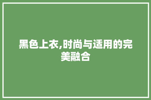 黑色上衣,时尚与适用的完美融合
