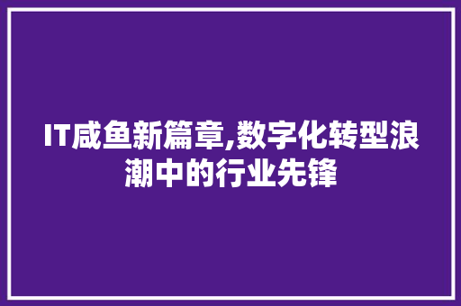 IT咸鱼新篇章,数字化转型浪潮中的行业先锋
