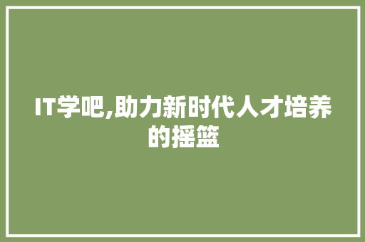 IT学吧,助力新时代人才培养的摇篮