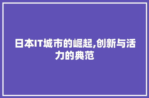 日本IT城市的崛起,创新与活力的典范