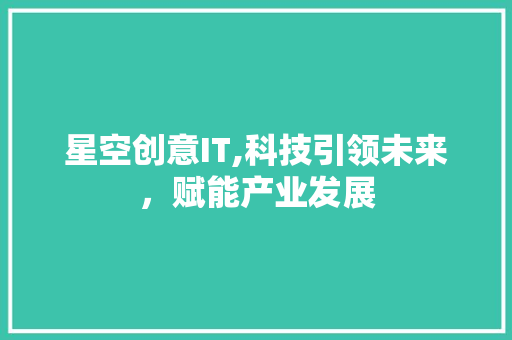 星空创意IT,科技引领未来，赋能产业发展