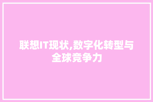联想IT现状,数字化转型与全球竞争力