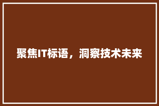 聚焦IT标语，洞察技术未来