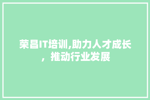 荣昌IT培训,助力人才成长，推动行业发展
