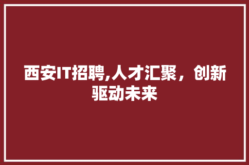 西安IT招聘,人才汇聚，创新驱动未来