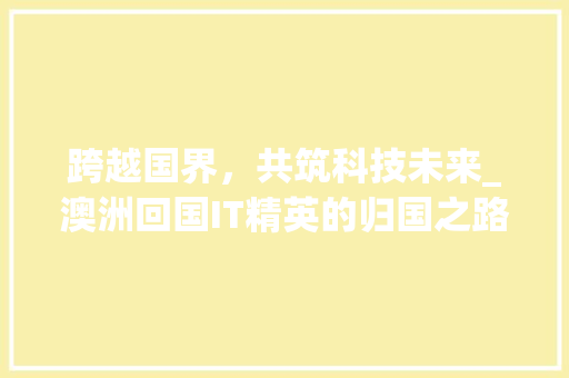 跨越国界，共筑科技未来_澳洲回国IT精英的归国之路
