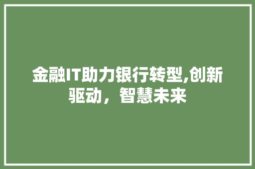 金融IT助力银行转型,创新驱动，智慧未来