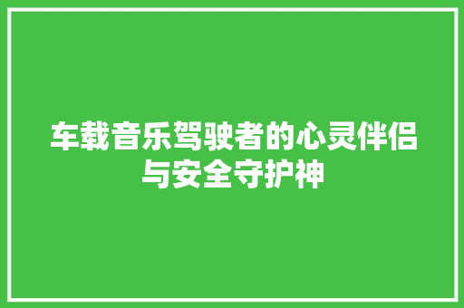 车载音乐驾驶者的心灵伴侣与安全守护神