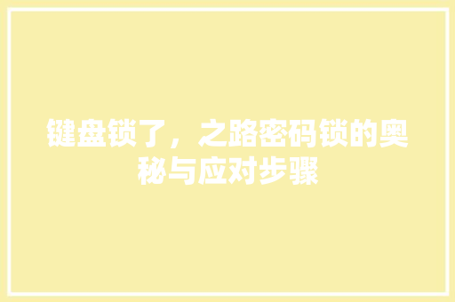 键盘锁了，之路密码锁的奥秘与应对步骤