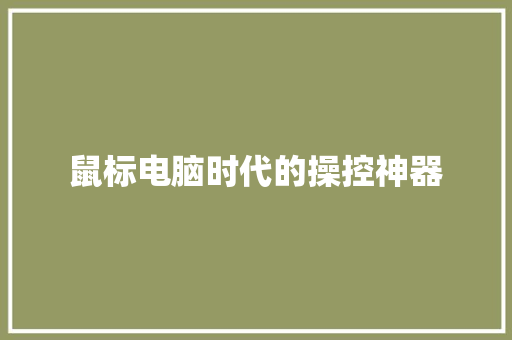 鼠标电脑时代的操控神器