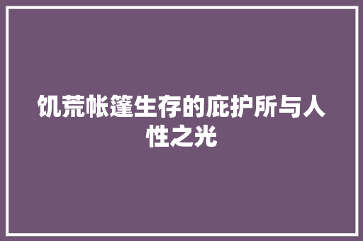 饥荒帐篷生存的庇护所与人性之光