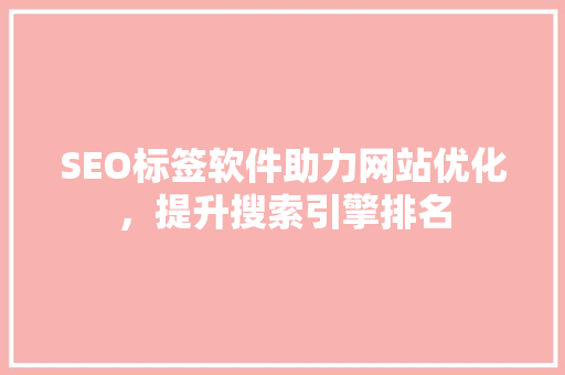 SEO标签软件助力网站优化，提升搜索引擎排名