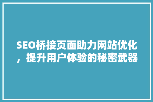 SEO桥接页面助力网站优化，提升用户体验的秘密武器