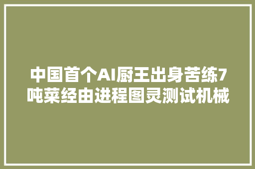 中国首个AI厨王出身苦练7吨菜经由进程图灵测试机械人比我会做饭