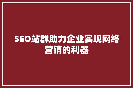 SEO站群助力企业实现网络营销的利器