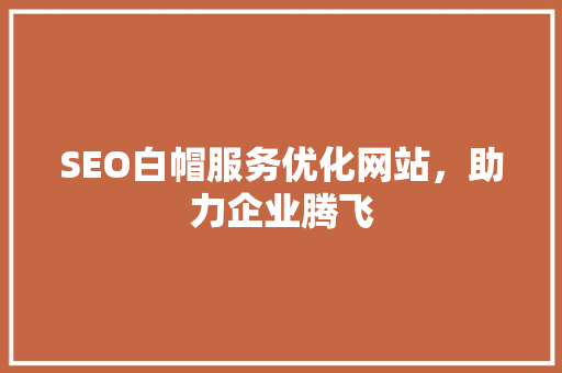 SEO白帽服务优化网站，助力企业腾飞