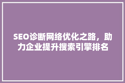 SEO诊断网络优化之路，助力企业提升搜索引擎排名