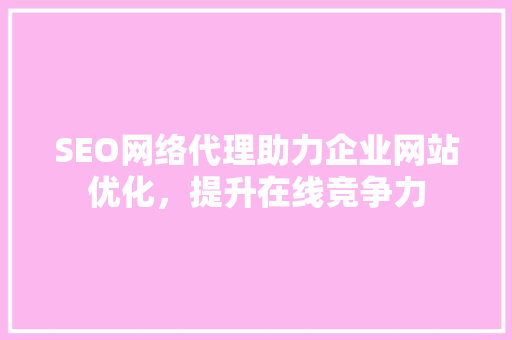 SEO网络代理助力企业网站优化，提升在线竞争力