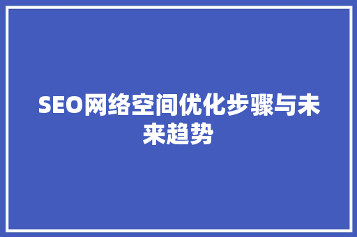 SEO网络空间优化步骤与未来趋势
