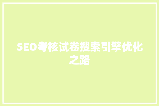 SEO考核试卷搜索引擎优化之路