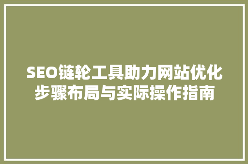 SEO链轮工具助力网站优化步骤布局与实际操作指南
