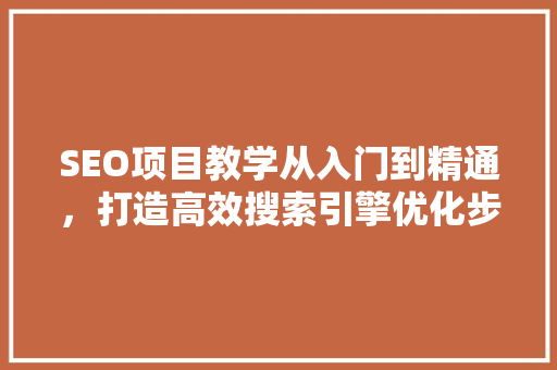 SEO项目教学从入门到精通，打造高效搜索引擎优化步骤