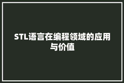 STL语言在编程领域的应用与价值