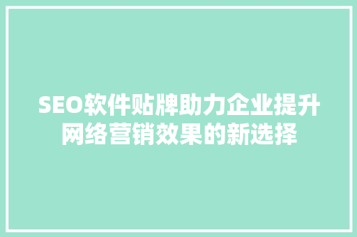 SEO软件贴牌助力企业提升网络营销效果的新选择