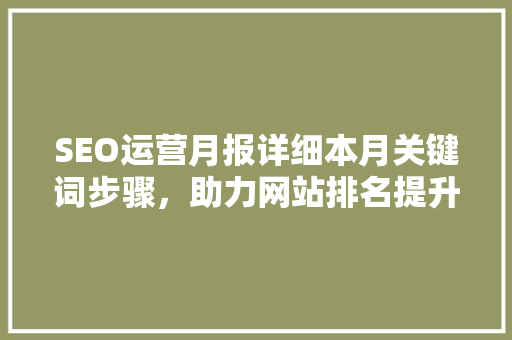 SEO运营月报详细本月关键词步骤，助力网站排名提升
