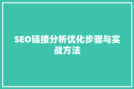 SEO链接分析优化步骤与实战方法
