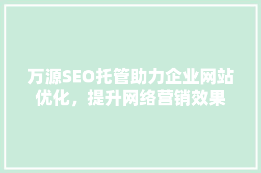 万源SEO托管助力企业网站优化，提升网络营销效果