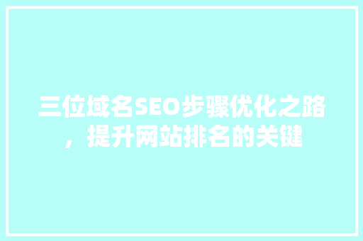 三位域名SEO步骤优化之路，提升网站排名的关键