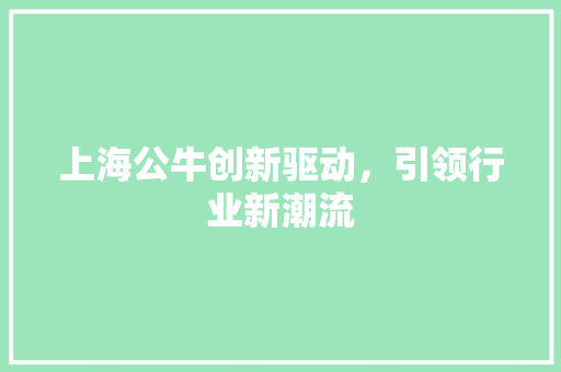 上海公牛创新驱动，引领行业新潮流